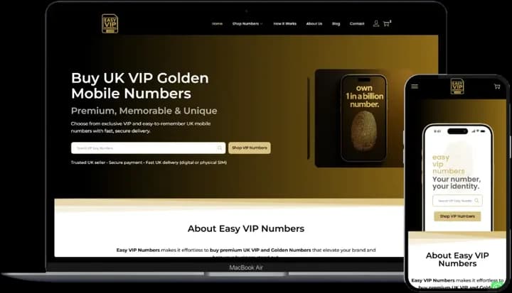 Easy VIP Numbers website