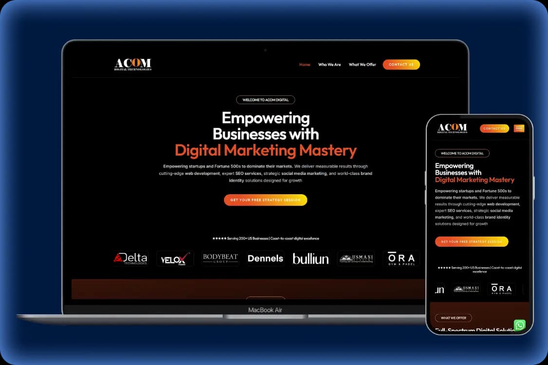 ACOM Digital marketing website by Oraweb Studio