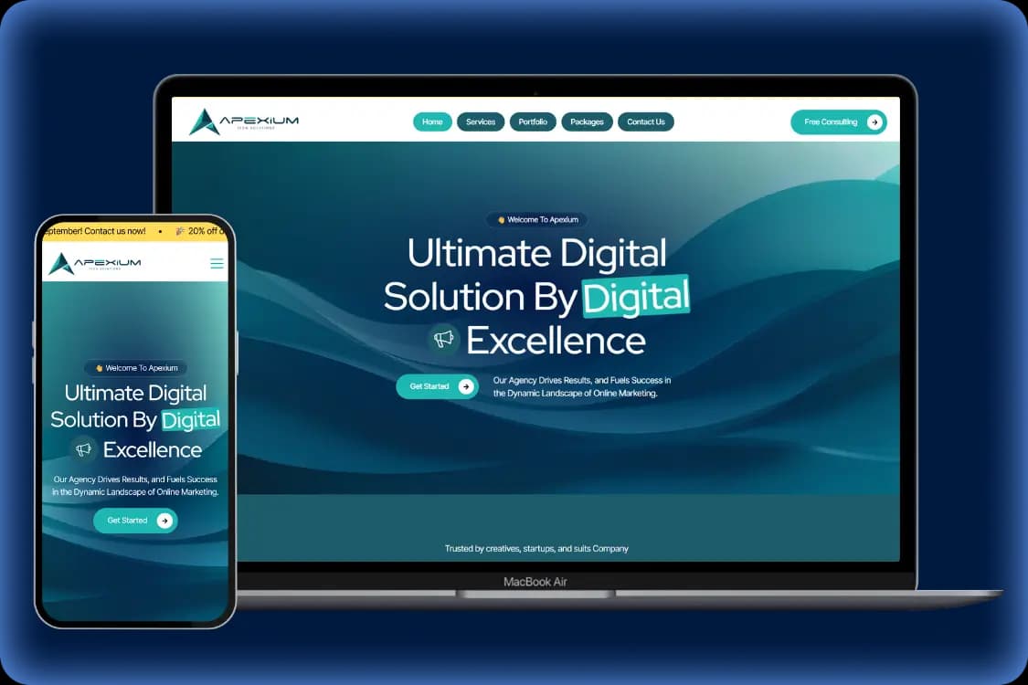 Apexium digital agency website by Oraweb Studio